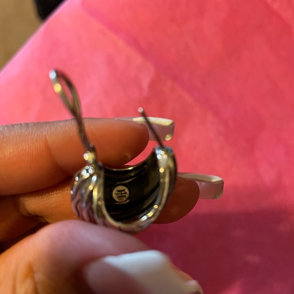 John Hardy 18K Gold & Sterling Silver Dot Deco Buddha Belly Earrings - Picture 2 of 4